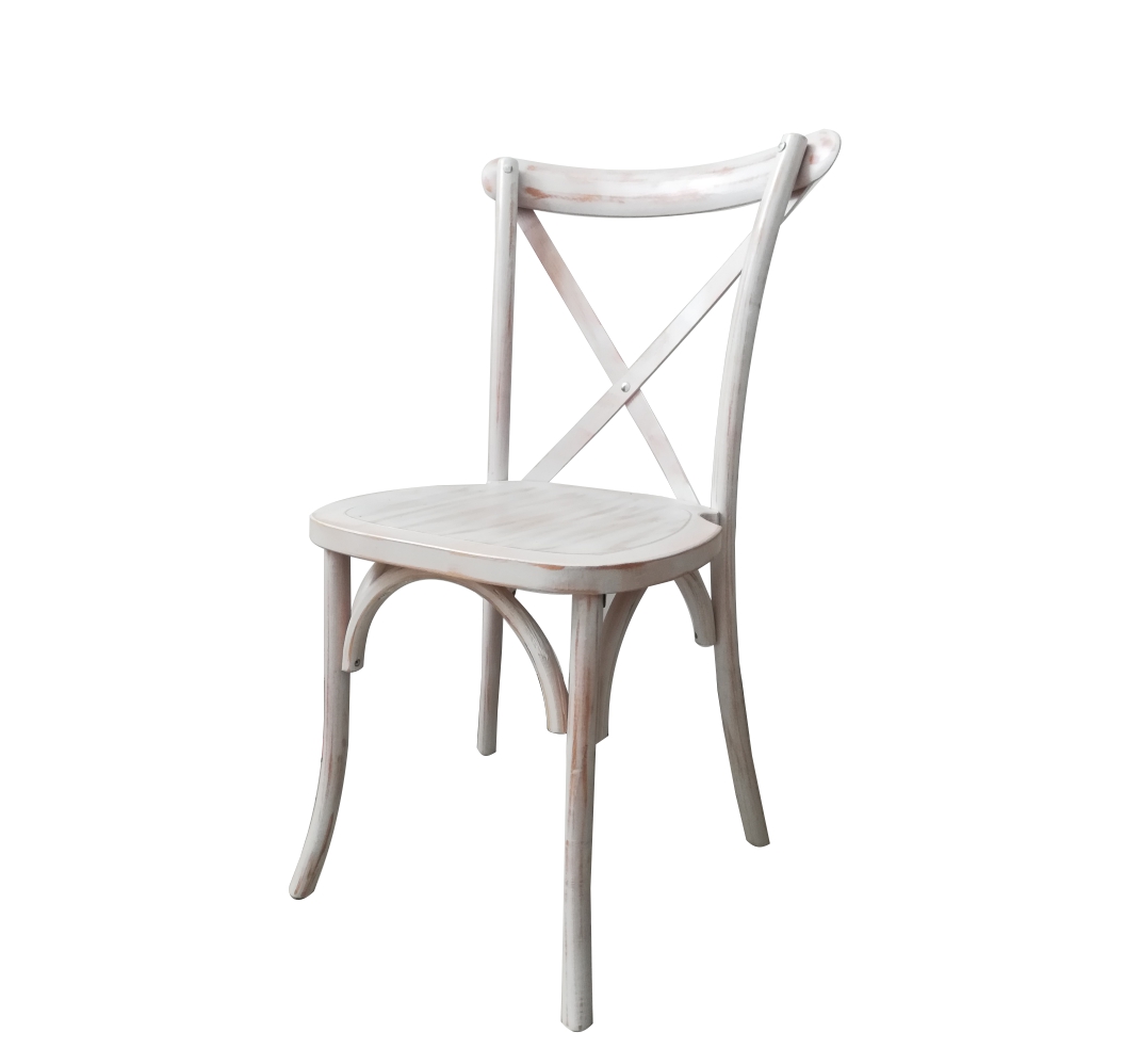 Holzstuhl "Crossback" weiß